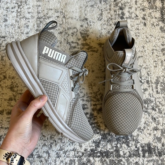 Puma Shoes - Puma Grey Enzo Knit Trainer Sneakers Size 8.5